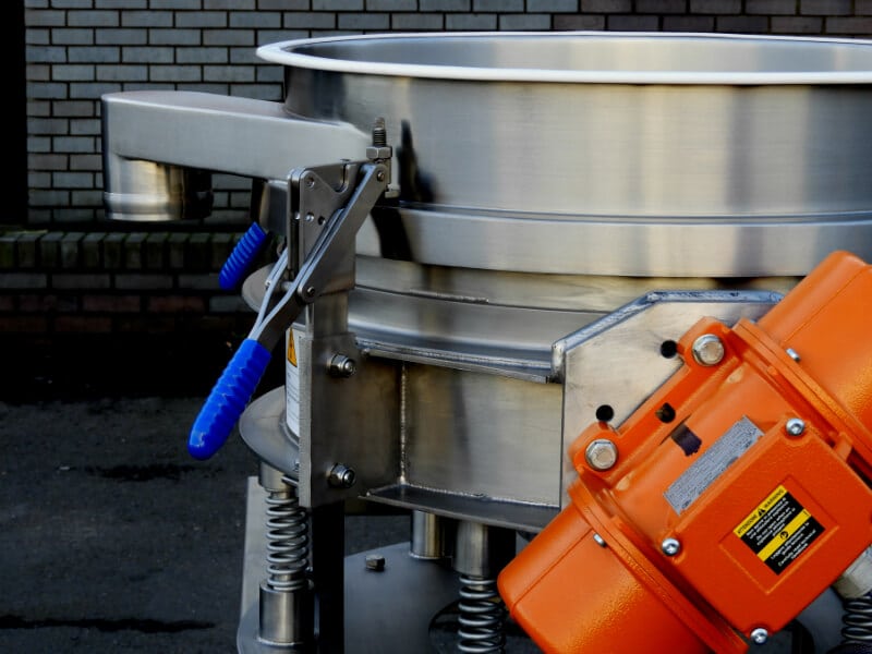 Stainless steel vibrating screen.