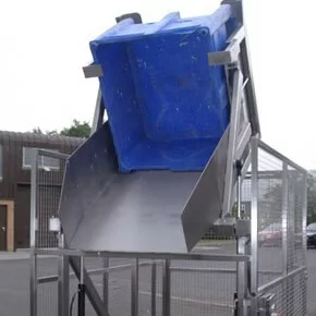 Plastic container tipper.