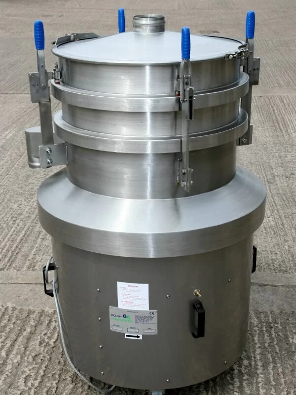 Stainless steel vibrating separator.