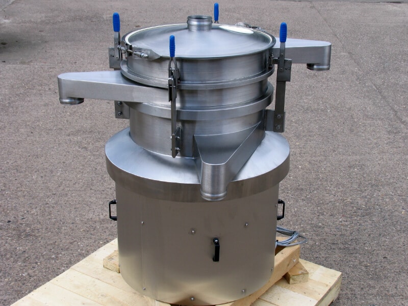 Stainless steel vibrating separator.